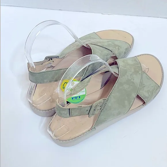 Paul Green Heaven Slingback Sandals Olive Green Women's Size