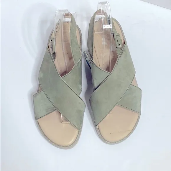 Paul Green Heaven Slingback Sandals Olive Green Women's Size