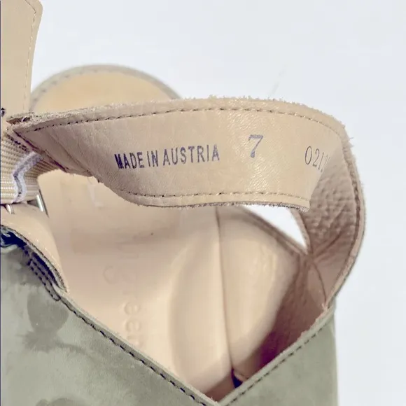 Paul Green Heaven Slingback Sandals Olive Green Women's Size