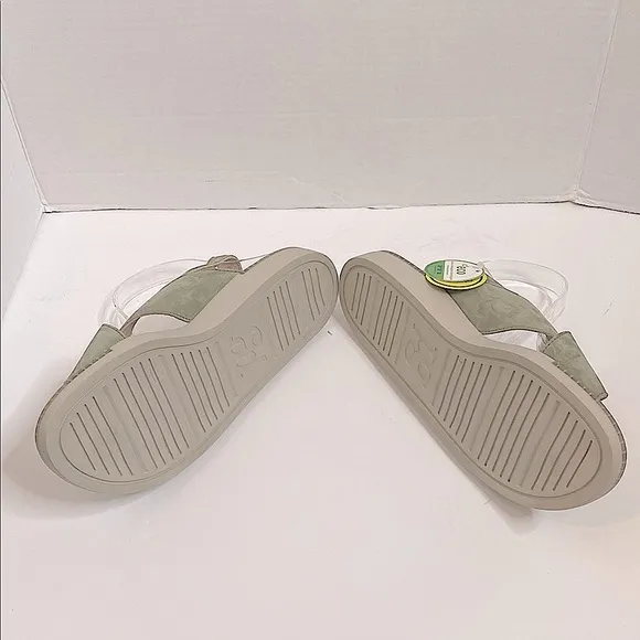 Paul Green Heaven Slingback Sandals Olive Green Women's Size
