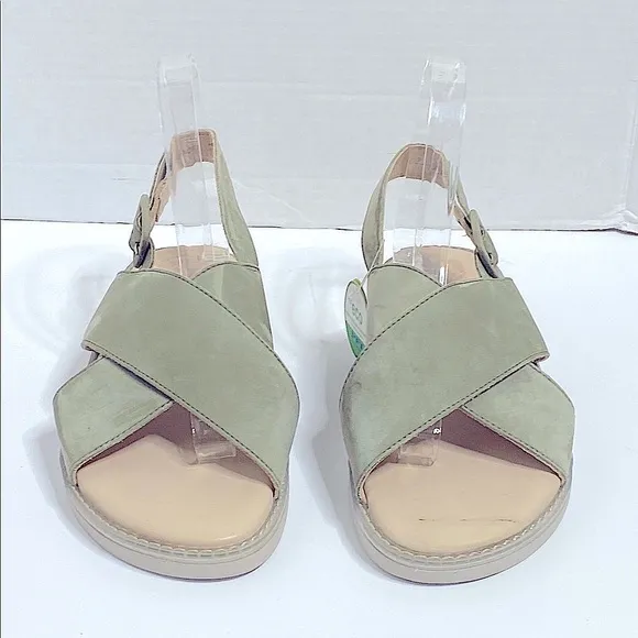 Paul Green Heaven Slingback Sandals Olive Green Women's Size
