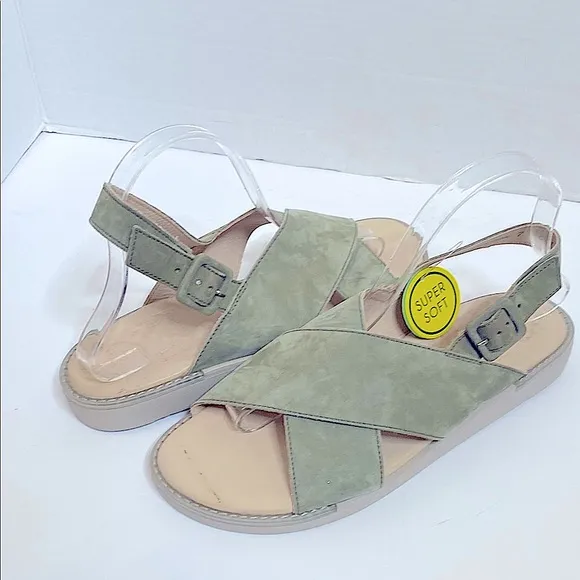 Paul Green Heaven Slingback Sandals Olive Green Women's Size