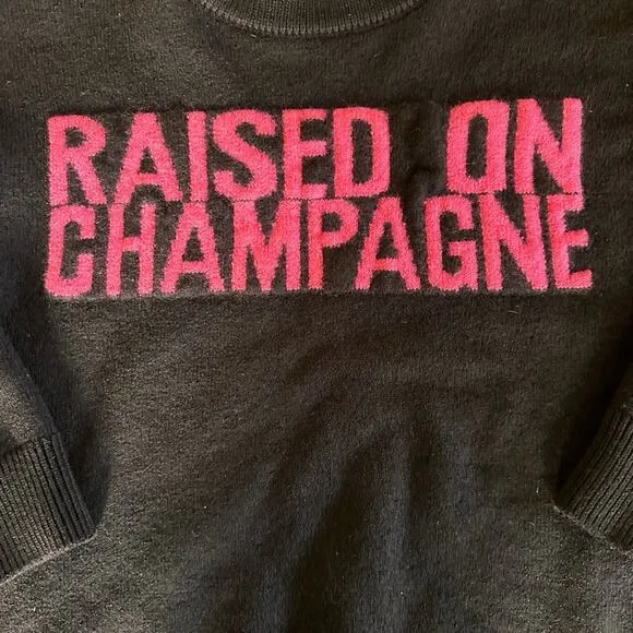 Philipp Plein Couture &quot;Raised on Champagne&quot; Wool Sweater – Black/Pink – Size S
