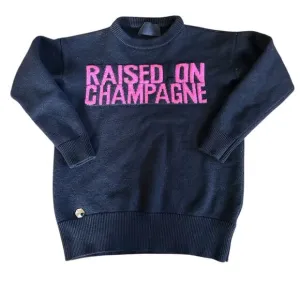 Philipp Plein Couture &quot;Raised on Champagne&quot; Wool Sweater – Black/Pink – Size S