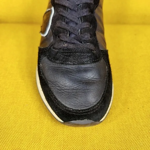 Philippe Model Women's Trpx Sneakers Noir Lace Black Leather Suede Shoes Sz 7.5B