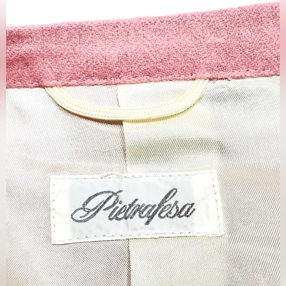 Pietrafesa Blazer Womens Pink Loro Piana 100% Worsted Camelhair Jacket V…