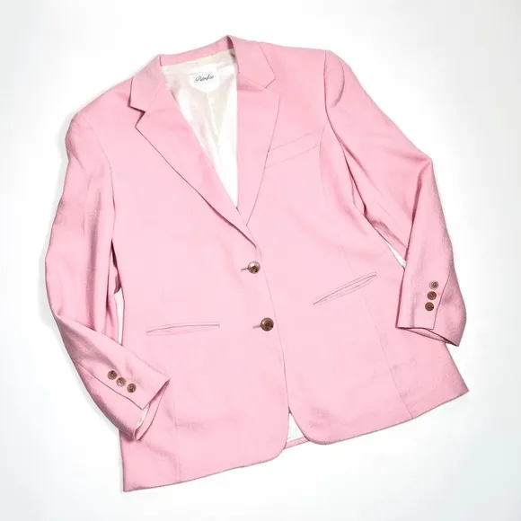 Pietrafesa Blazer Womens Pink Loro Piana 100% Worsted Camelhair Jacket