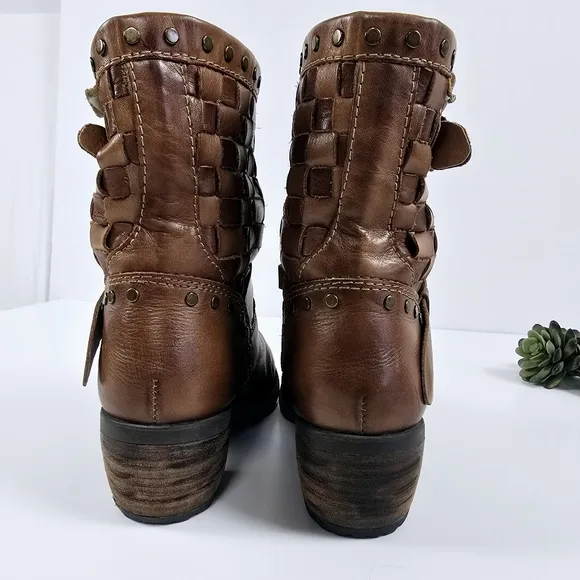 Pikolinos Le Mans 7020 Woven Leather Boots Size 38