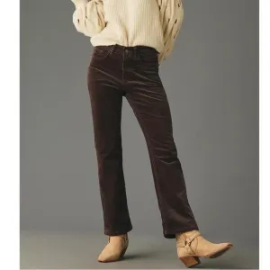 Pilcro Anthropologie Yaya Mid-Rise Flare Corduroy Cocoa Brown 28