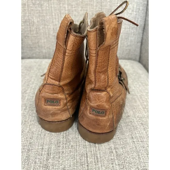 POLO Country RALPH LAUREN Men's 11 D Ranger Leather Buckle Boots Brown