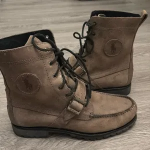 Polo Ralph Lauren Ranger Nubuck Hiker Combat Boots  Ankle Taupe Size 11 D