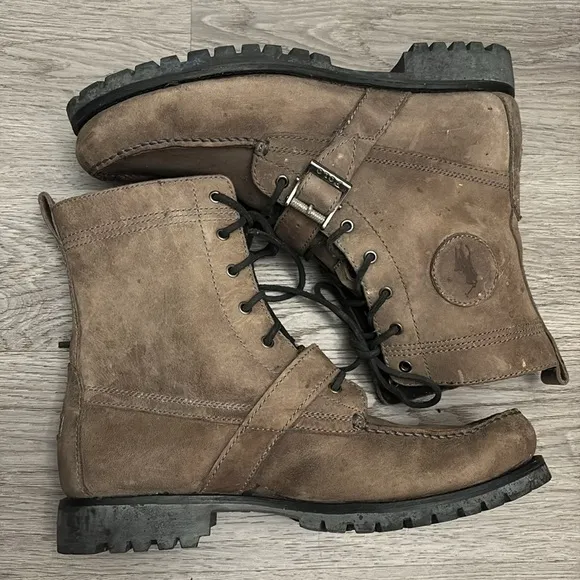 Polo Ralph Lauren Ranger Nubuck Hiker Combat Boots  Ankle Taupe Size 11 D