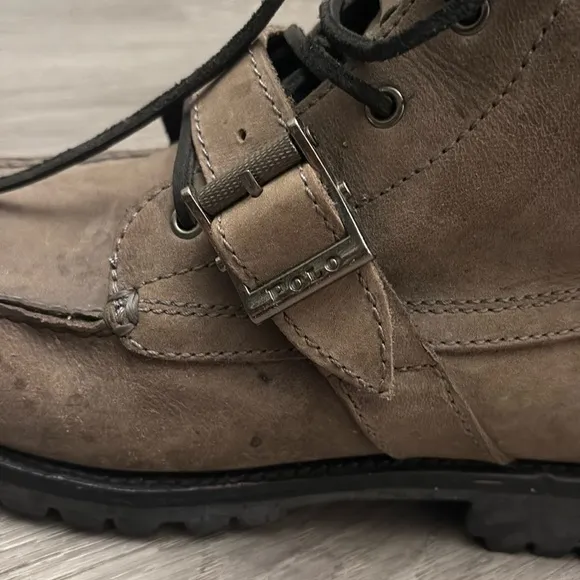 Polo Ralph Lauren Ranger Nubuck Hiker Combat Boots  Ankle Taupe Size 11 D