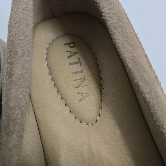 Portland Leather Patina Lug Heel Loafer Shoes Tan Leather