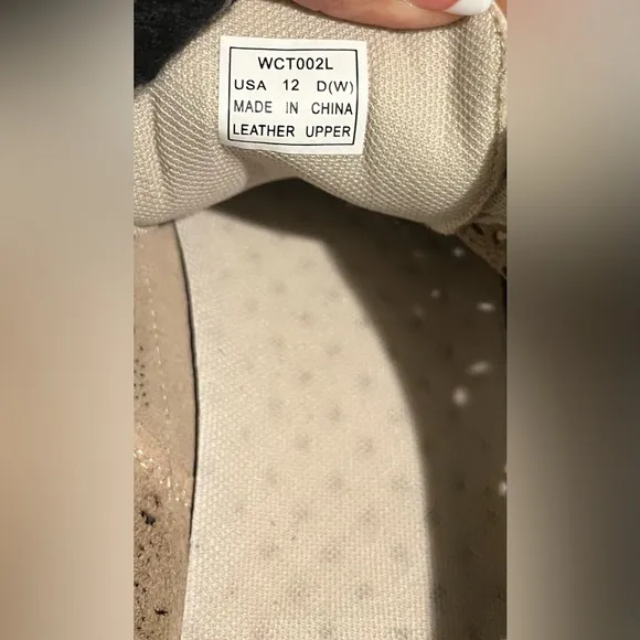 Propet Women's Harper Leather Sneakers Beige 12 W (Wide)