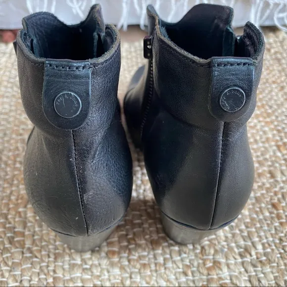 Rag &amp; Bone Margot side zip ankle booties black size 37.5 leather festival rocker