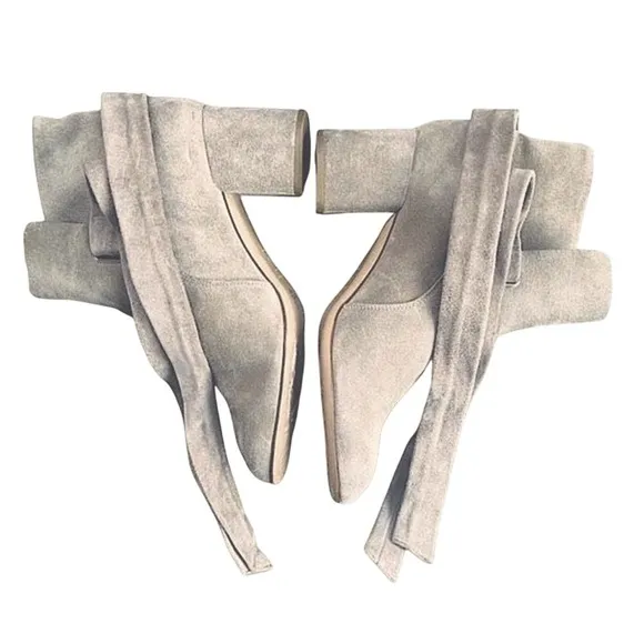 Rag &amp; Bone Waterproof Italian Taupe Suede Tie Up Heeled Ankle Boots — SZ 7 EUC