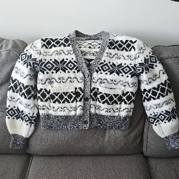 Ralph Lauren Black and White Cardigan Sweater