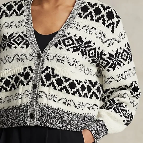Ralph Lauren Black and White Cardigan Sweater