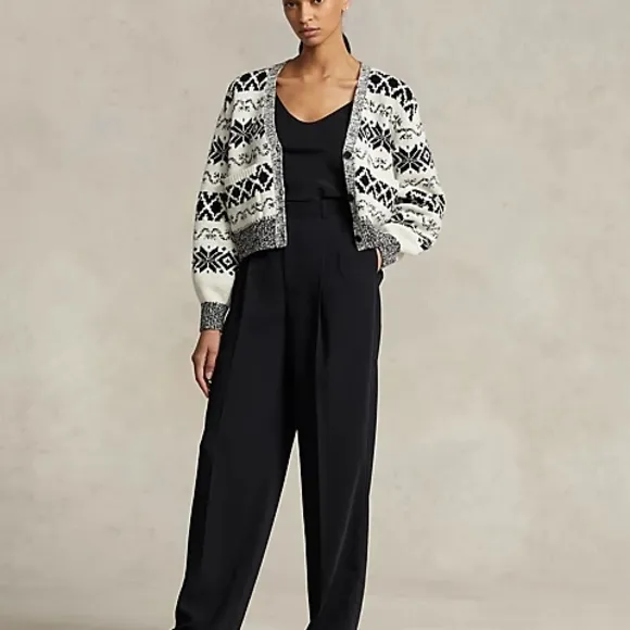 Ralph Lauren Black and White Cardigan Sweater