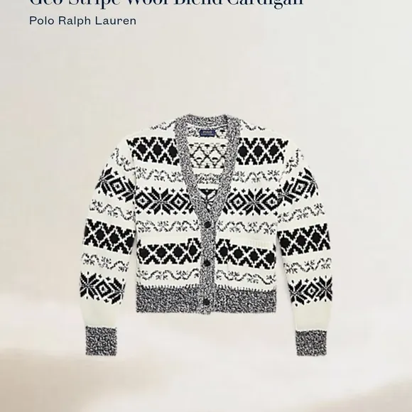 Ralph Lauren Black and White Cardigan Sweater