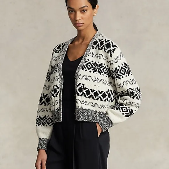Ralph Lauren Black and White Cardigan Sweater