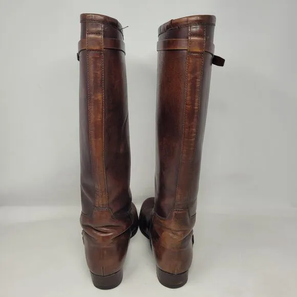 Ralph Lauren Collection Boots Womens 7.5B Brown Leather Riding Equestrian Tall