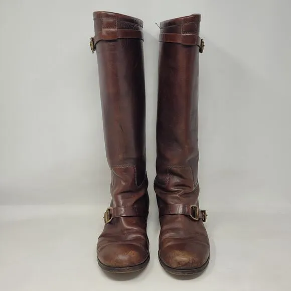 Ralph Lauren Collection Boots Womens 7.5B Brown Leather Riding Equestrian Tall