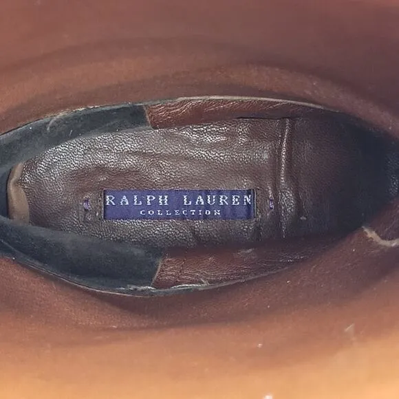 Ralph Lauren Collection Boots Womens 7.5B Brown Leather Riding Equestrian Tall