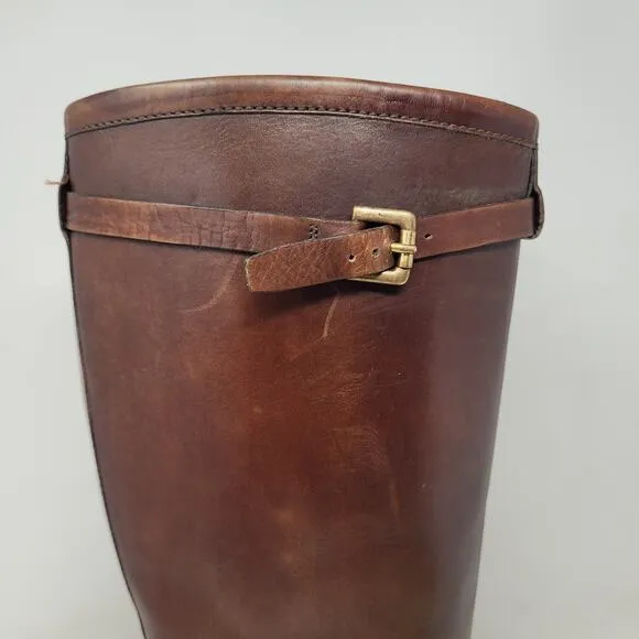 Ralph Lauren Collection Boots Womens 7.5B Brown Leather Riding Equestrian Tall