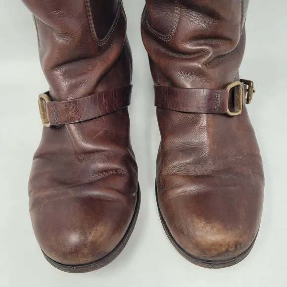 Ralph Lauren Collection Boots Womens 7.5B Brown Leather Riding Equestrian Tall