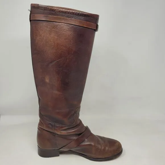 Ralph Lauren Collection Boots Womens 7.5B Brown Leather Riding Equestrian Tall