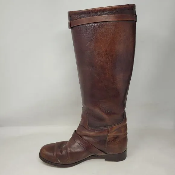 Ralph Lauren Collection Boots Womens 7.5B Brown Leather Riding Equestrian Tall