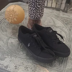 Ralph Lauren men's black sneakers size 9 D like new