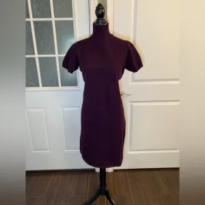 Ralph Lauren Polo Jeans Wool Vintage Purple Mock Neck‎ Sweater Dress - Large L