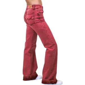 RANCH DRESS'N Fallon Taylor Signature &quot;Merlot&quot; red washed trouser jeans sz L euc