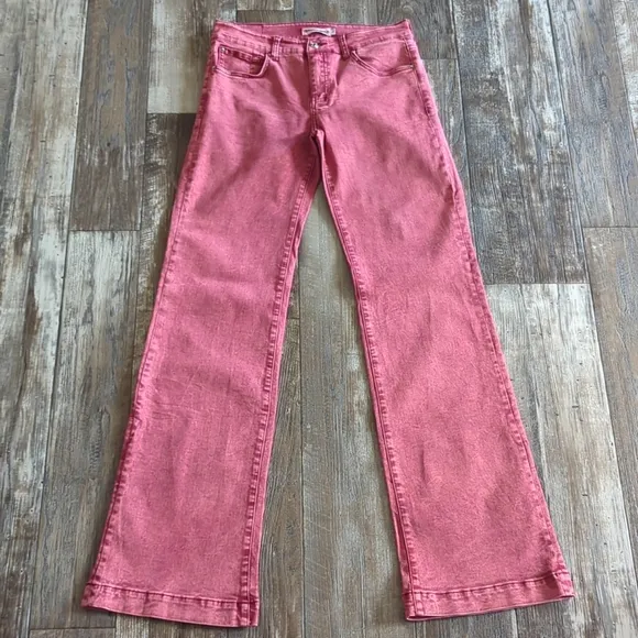 RANCH DRESS'N Fallon Taylor Signature &quot;Merlot&quot; red washed trouser jeans sz L euc