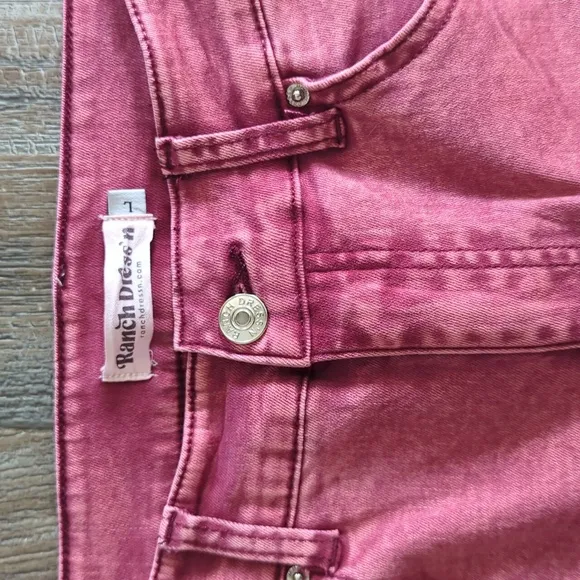 RANCH DRESS'N Fallon Taylor Signature &quot;Merlot&quot; red washed trouser jeans sz L euc