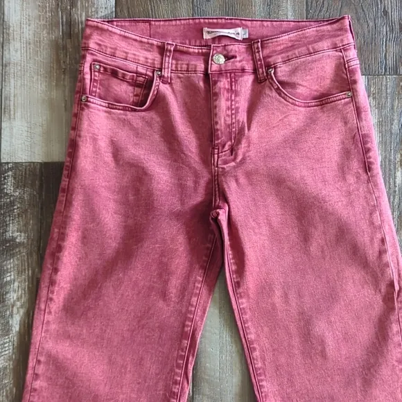 RANCH DRESS'N Fallon Taylor Signature &quot;Merlot&quot; red washed trouser jeans sz L euc
