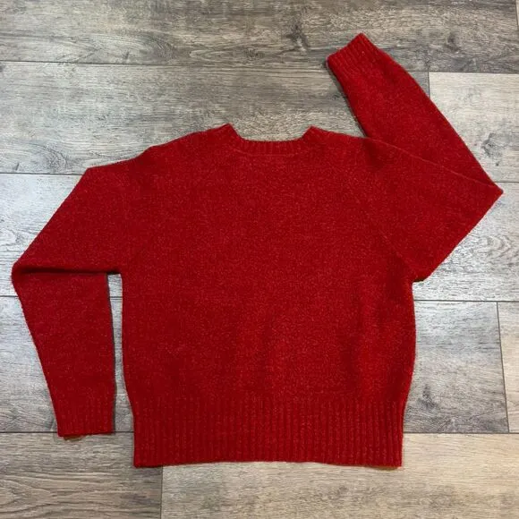 RARE! Vintage 90s Disney Store Soft Red V-Neck Sweater Made in USA Womens Medium