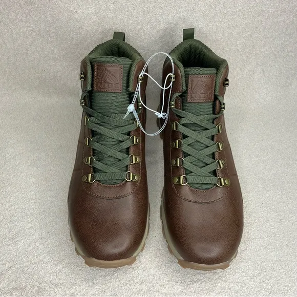 RBX Hiking Boots-Brown Faux Leather-Mens 12-Outdoor-Hiker-Activewear-Backpacking