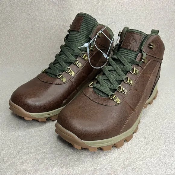 RBX Hiking Boots-Brown Faux Leather-Mens 12-Outdoor-Hiker-Activewear-Backpacking