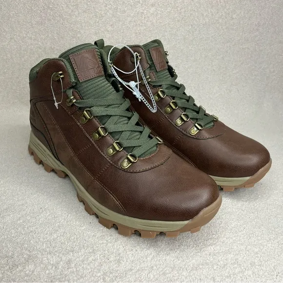 RBX Hiking Boots-Brown Faux Leather-Mens 12-Outdoor-Hiker-Activewear-Backpacking
