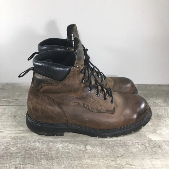 Red Wing Mens Shoes 406 Soft Toe Brown Leather Work Waterproof Boots Size 14 D