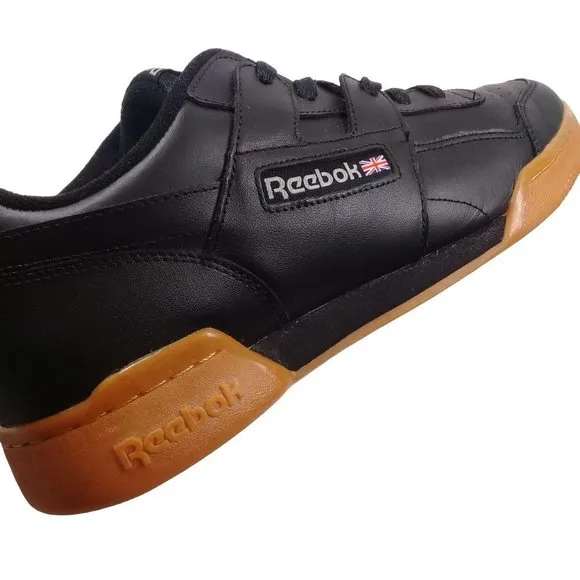 Reebok Men's Workout Plus Soft Full Grain Leather Upper Black Sneakers 11.5