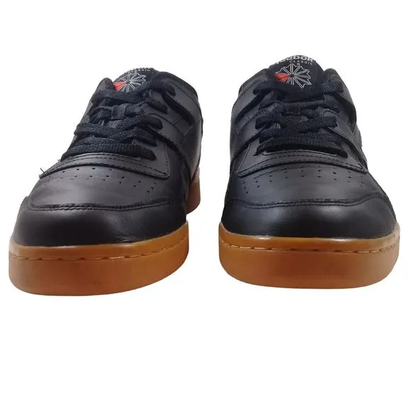 Reebok Men's Workout Plus Soft Full Grain Leather Upper Black Sneakers 11.5
