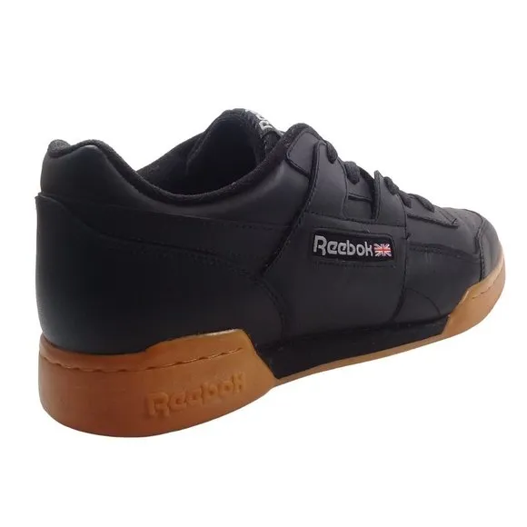 Reebok Men's Workout Plus Soft Full Grain Leather Upper Black Sneakers 11.5