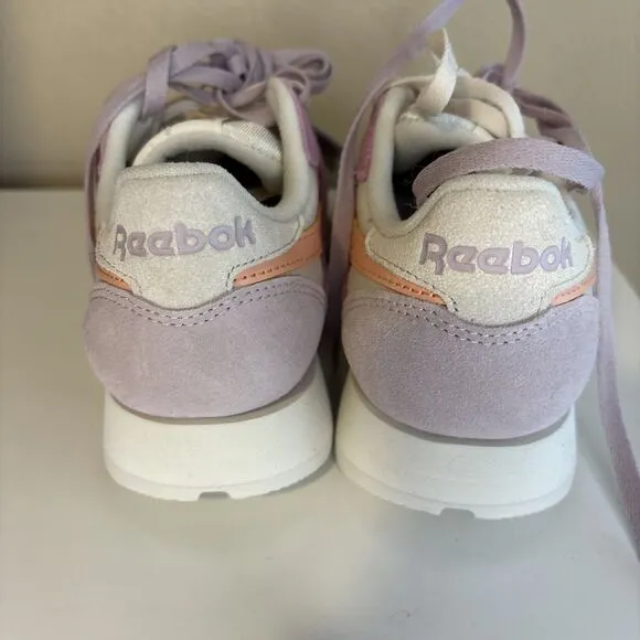 Reebok Women's Classic Leather Bone/Pea Glow/Ashen Lilac Sneakers 100075291 sz 6