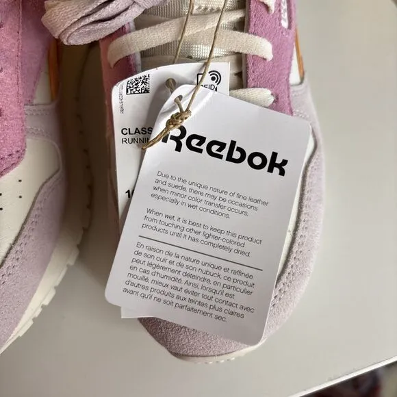 Reebok Women's Classic Leather Bone/Pea Glow/Ashen Lilac Sneakers 100075291 sz 6