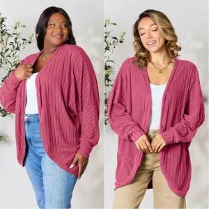 Ribbed Haven Cardigan - Pink